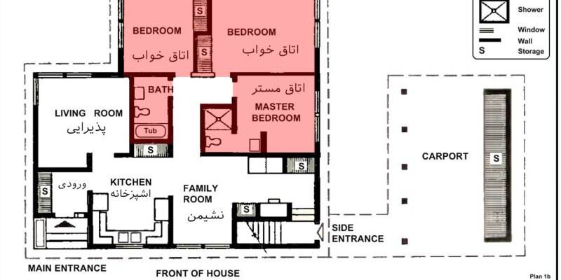 طراحی ساختمان مسکونی 3 فضای اتاق خواب