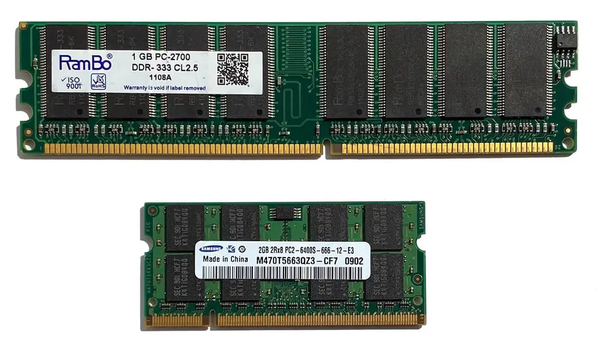 مشخصات فنی حافظه رم (RAM) 